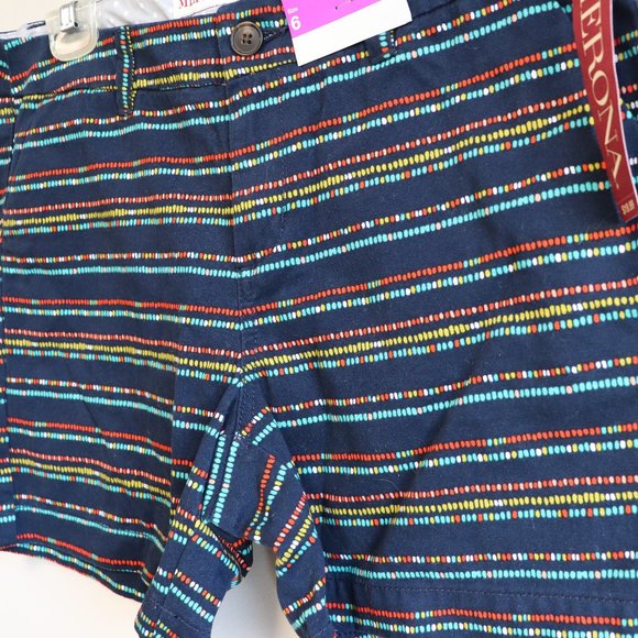 NWT Target Merona Navy Woven Short Stripe Print 6 - Picture 6 of 13